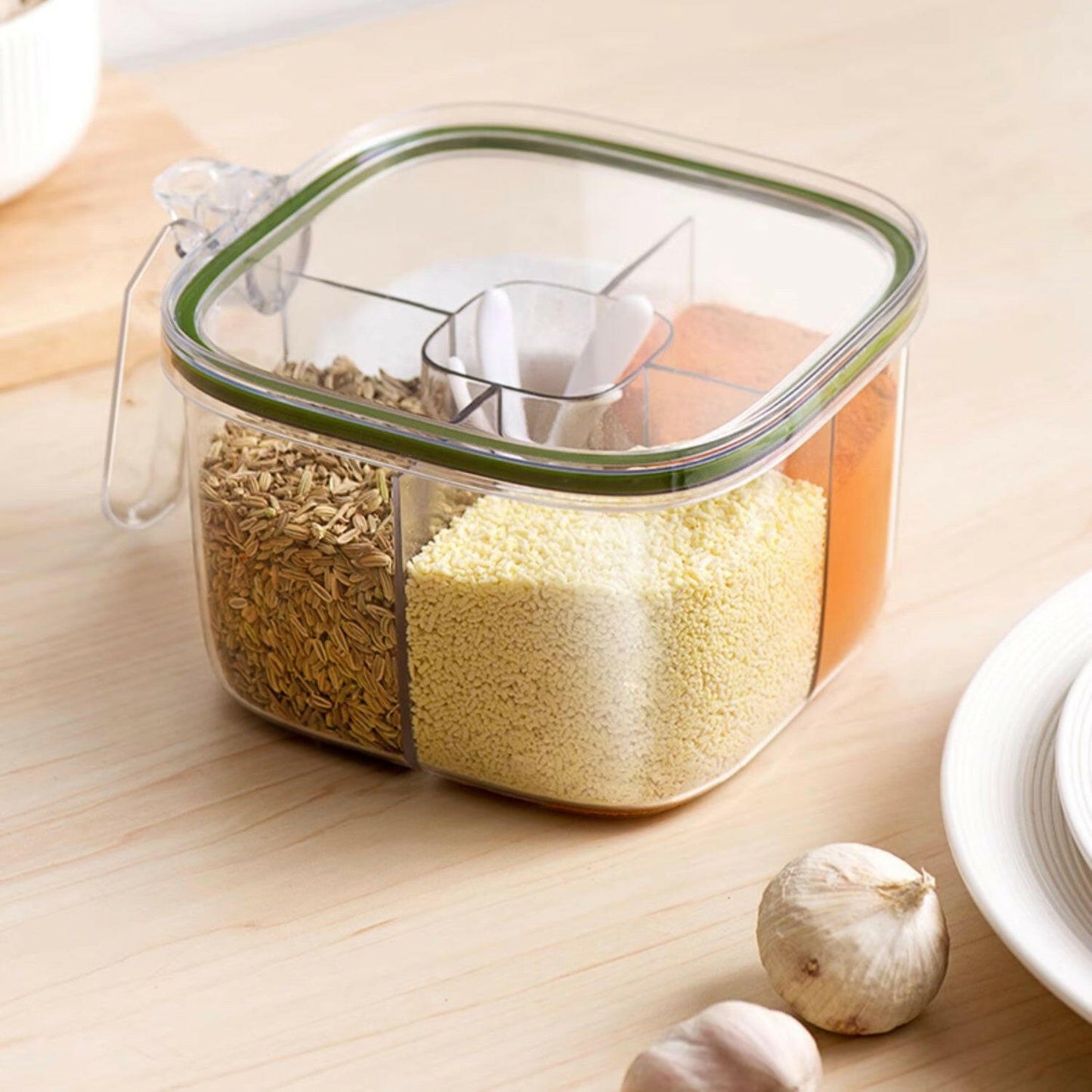 KITCH AT EASE™ Four-Compartment Kitchen Seasoning Jar