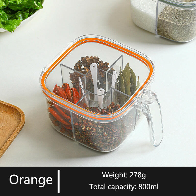 KITCH AT EASE™ Four-Compartment Kitchen Seasoning Jar