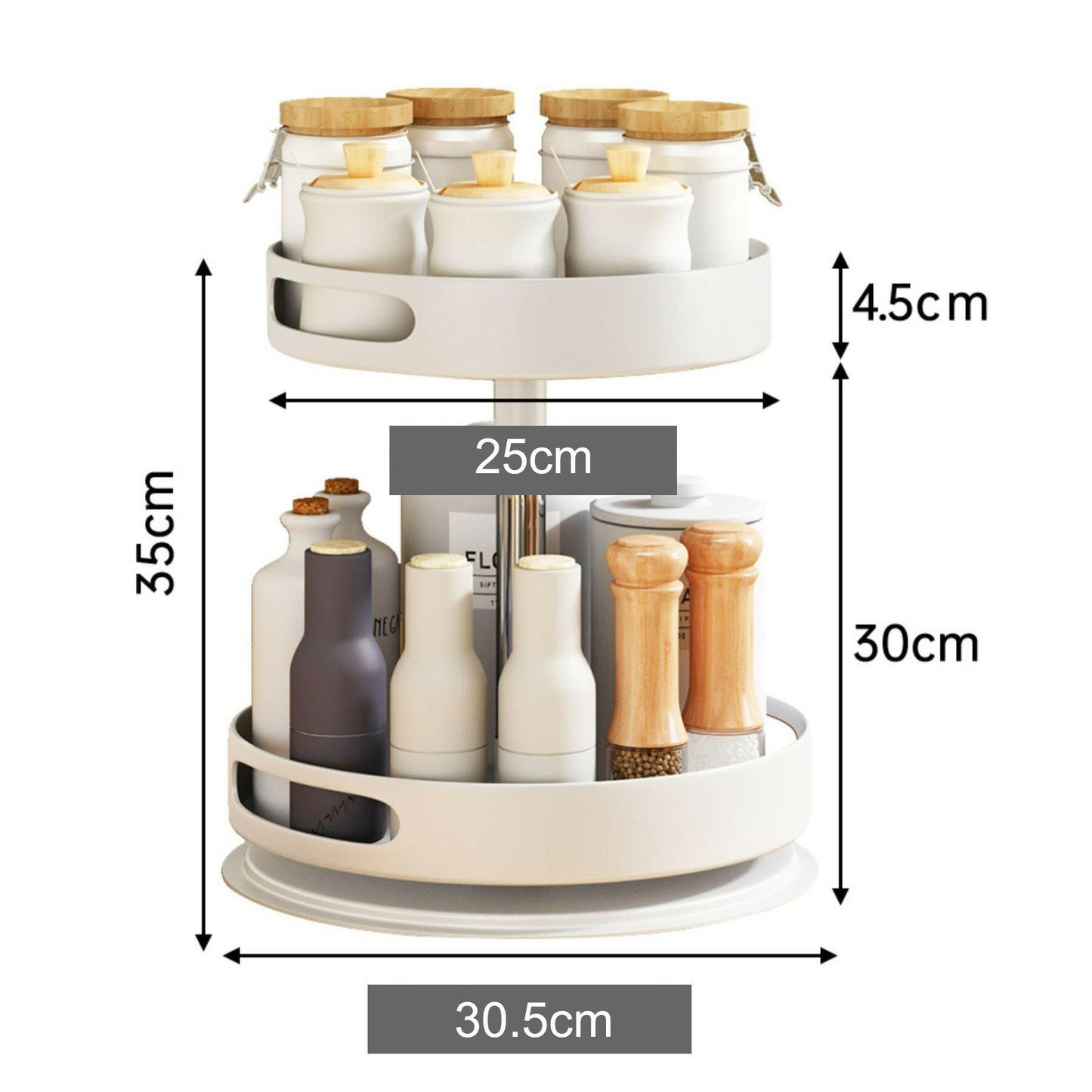 KITCH AT EASE™ Premium Kitchen Seasoning Multi-Tier Rotating Rack