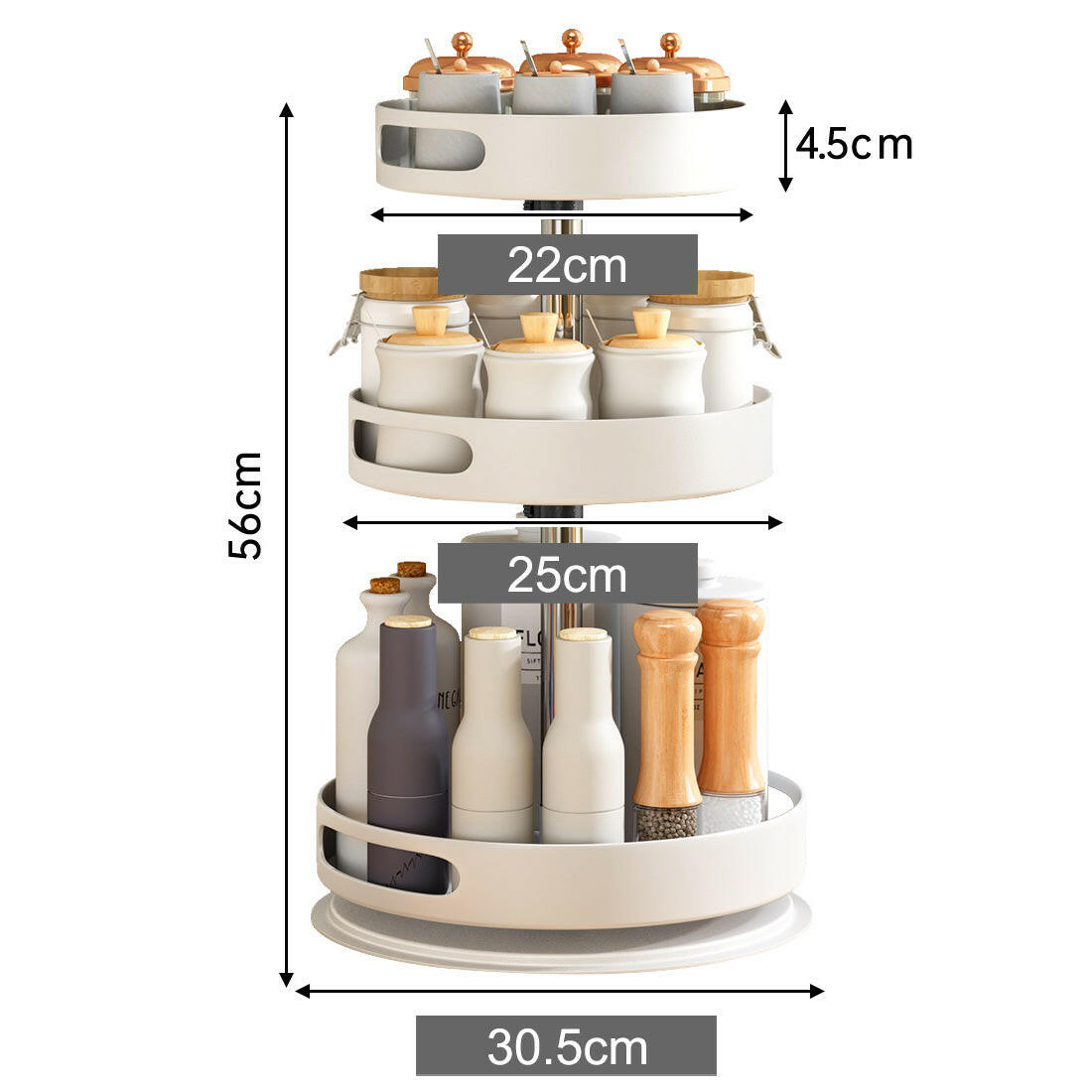 KITCH AT EASE™ Premium Kitchen Seasoning Multi-Tier Rotating Rack