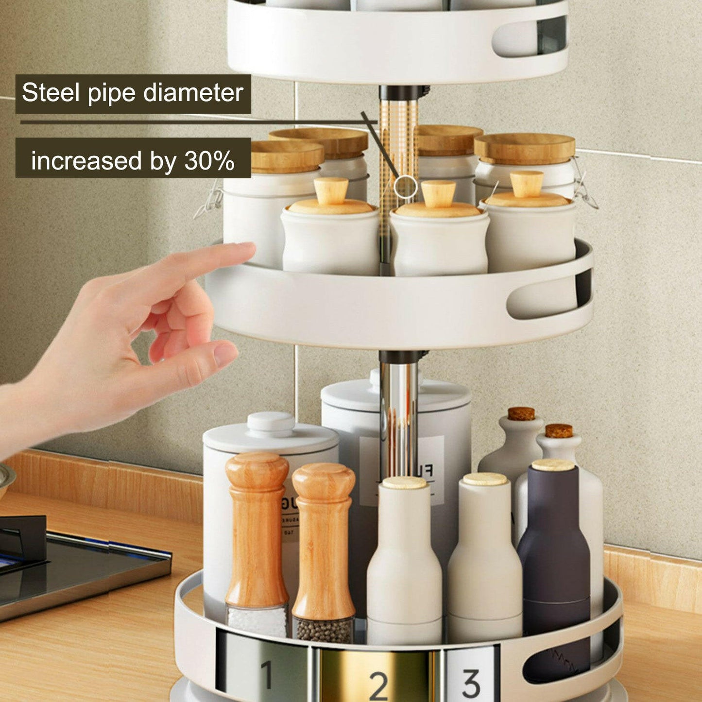 KITCH AT EASE™ Premium Kitchen Seasoning Multi-Tier Rotating Rack