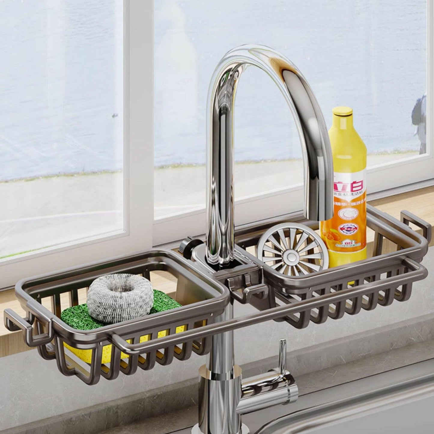 KITCH AT EASE™ Double Sided Kitchen Faucet Organizer