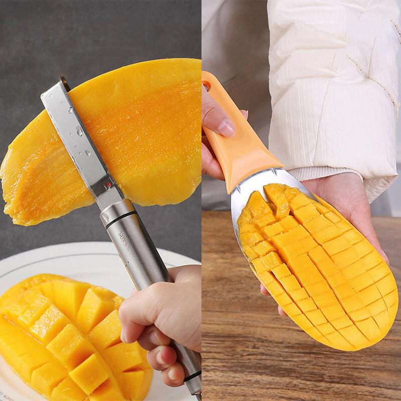 KITCH AT EASE™ 2-in-1 Stainless Steel Mango Pitter and Spoon