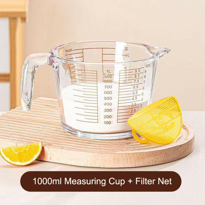 KITCH AT EASE™ 1000ML Thickened Glass Measuring Cup with Filter