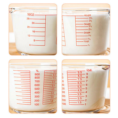 KITCH AT EASE™ 1000ML Thickened Glass Measuring Cup with Filter