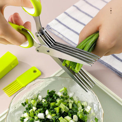 KITCH AT EASE™ 5 Layers Stainless Steel Chopped Scallions Scissors