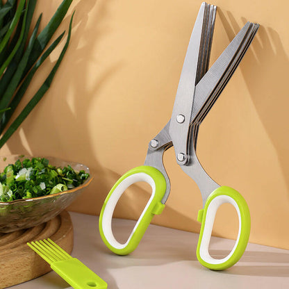 KITCH AT EASE™ 5 Layers Stainless Steel Chopped Scallions Scissors