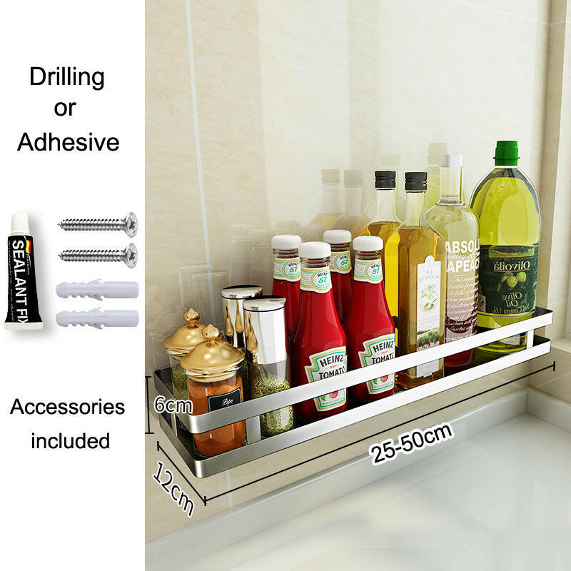 KITCH AT EASE™ Stainless Steel Wall Mounting Kitchen Seasoning Rack