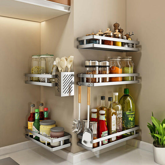 KITCH AT EASE™ Stainless Steel Wall Mounting Kitchen Seasoning Rack