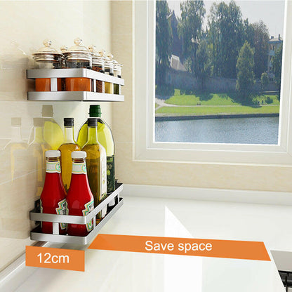 KITCH AT EASE™ Stainless Steel Wall Mounting Kitchen Seasoning Rack